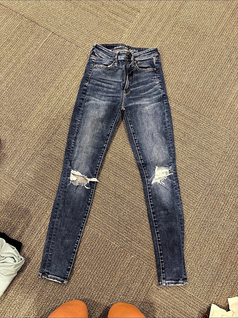 American Eagle Super Hi-Rise Jegging Skinny Jeans Blue Waist 2